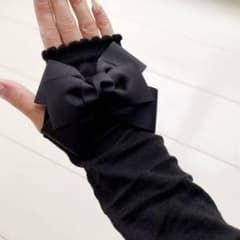 アームカバー　ハンドメイド　ブラックリボンのサムネイル
