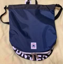 新品☆コンバース プールバッグ ネイビー 紺×黒 シンプルのサムネイル