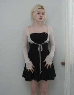 andmary Lona ribbon mini dress - メルカリ