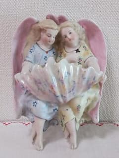 アンティーク 2人のピンク天使 聖水盤 アンティーク 2人のピンク天使 聖水盤 - メルカリ