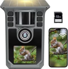 FKPCAMトレイルカメラソーラー式 屋外防犯カメラ スマホ対応 4K 32GBのサムネイル