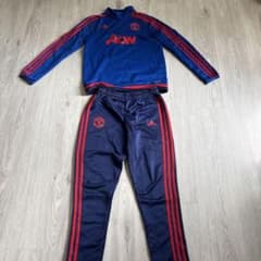 adidas マンチェスターU トレーニングウェア 上下セット青赤のサムネイル