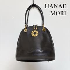 HANAE MORI サークルロゴ金具 ハンドバッグ ブラック フォーマル