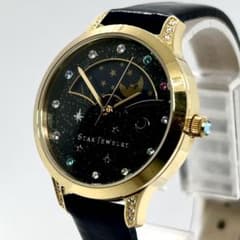新品電池 稼働 スタージュエリー 腕時計 QZ ムーンフェイズ レディース