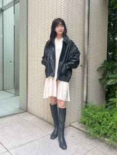 idem イデム　フェイクレザーブルゾン　黒のサムネイル