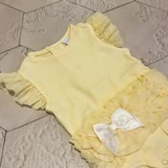 イエロー フリル付きロンパース 60cm ニューボーンフォトのサムネイル