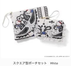 シーマリー　cccmalie ハローキティ スクエア型ポーチセット Whiteのサムネイル