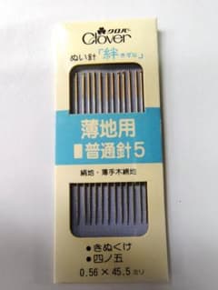 Clover ぬい針 絆 薄地用 きぬくけ 四ノ五 12本入のサムネイル