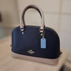 COACH ミニシエラサッチェル ネイビー ベージュ ショルダーバッグ 