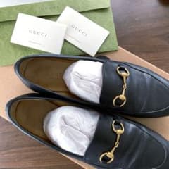 GUCCI グッチ ホースビット ローファー レディース 37.5 ブラック 