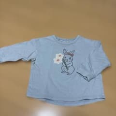 うさぎ刺繍 長袖カットソー ベビー服　90cmのサムネイル