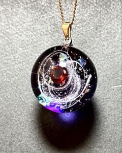 【n5】宇宙玉 20mm ネックレス ギャラクシー ハンドメイド レジン - 3