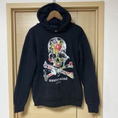 mastermind 黒ブラック 花柄スカル パーカー L マスターマインド