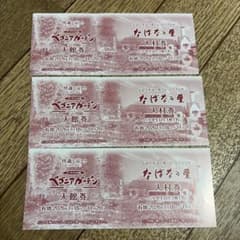 なばなの里 ベゴニアガーデン 入村・入館券 3枚セットのサムネイル