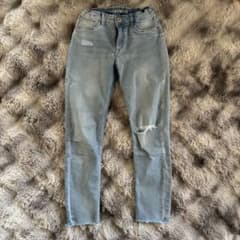 H&M キッズ デニム 140 スキニーフィット ダメージ加工 ストレッチ