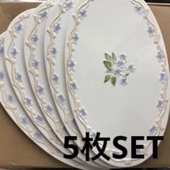 타원형 플레이트 5장 세트 꽃무늬 내열 도기 기후 다지미