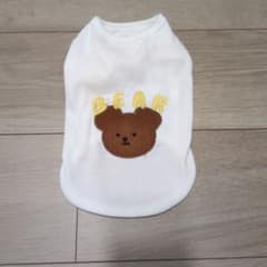 犬用 ベア柄 半袖Tシャツ ホワイトのサムネイル