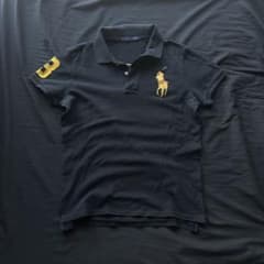 ラルフローレン ビッグポニー ポロシャツ M ブラック swag drip Ralph Lauren ビッグポニー ポロシャツ swag drip 短丈 - メルカリ