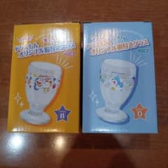 도라에몽 다리가 달린 유리 컵 2 개 세트