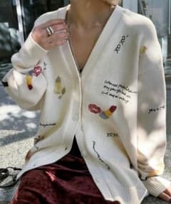 Ameri♡ LITTLE FUNNY FACE KNIT CARDIGAN - メルカリ