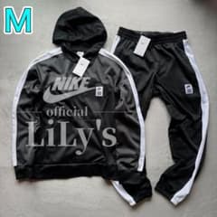1新品NIKE上下セットアップ 黒 Mサイズ パーカー＆パンツ バスケFORCE