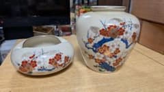 薩摩焼花瓶と水盤の2点セット 梅文様 陶器 - メルカリ