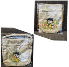ちびまる子ちゃん MARUKO楼 サテンバッグ、サテン巾着 2点 40周年記念