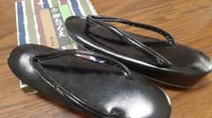 草履　和装黒草履　御あつらえ　　　　　　　　　　　東京謹製　(中古品)