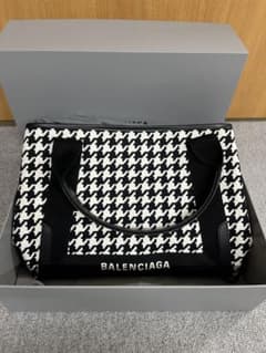 バレンシアガ ネイビー カバス S トートバッグ 千鳥柄 - メルカリ