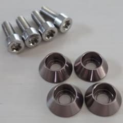 ナンバーボルト ダークシルバー 4個セット 取り付け用工具付きのサムネイル