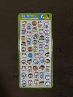【韓国直輸入！】ドラえもん　3Dクリスタルステッカーシール　｛緑1枚｝のサムネイル