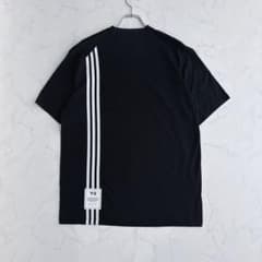 Y-3 ワイスリー 半袖 Tシャツ M ブラック スリーライン ラバーロゴ 