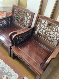 中国骨董 唐木家具 中国家具 応接間セット 椅子二脚 - メルカリ
