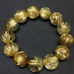 ⭐︎【天然】タイチンルチルクオーツ ブレスレット 18mm 113.5g - メルカリ