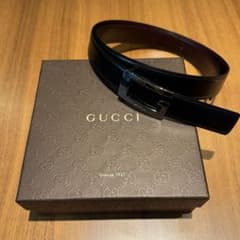 ⭐︎LOCO様専用⭐︎GUCCI Gバックル レザーベルト　95のサムネイル