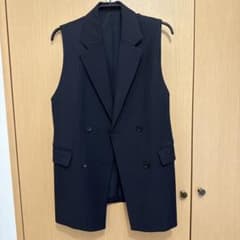 GU ストライプ柄 ダブルブレスト ベスト ジレ Sのサムネイル