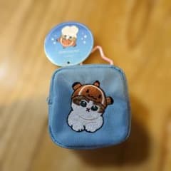 mofusand カラビナつき刺繍スクエアミニポーチ