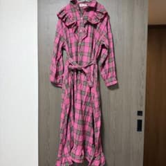 Fredy emue チェック柄 フリル ロングシャツワンピースのサムネイル