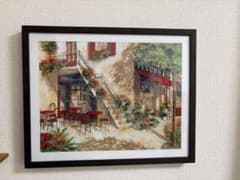 【額装込】「フラワー カフェ イン パリ III」アートパネルのサムネイル