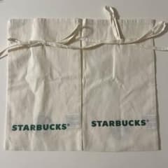 《Starbucks》 スタバ ギフトバッグ ロゴ入り 布バッグ 2枚