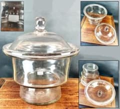 昭和レトロヴィンテージ ガラス デシケーター 防湿器保存容器 特大WWFT025 昭和レトロヴィンテージ ガラス デシケーター 防湿器保存容器 特大