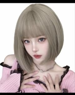 グレー ボブウィッグ 前髪付きのサムネイル
