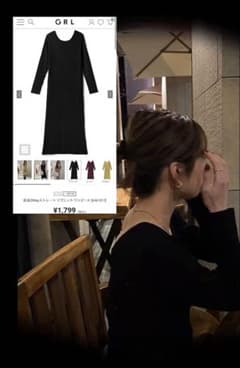 前後2Wayストレートリブニットワンピース[mb1317]のサムネイル