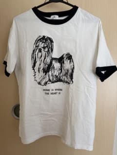 犬イラスト 半袖Tシャツ ホワイト/ブラックのサムネイル