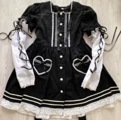 黒ロリ ロリータ 服 ゴシック 膝丈 ワンピースのサムネイル