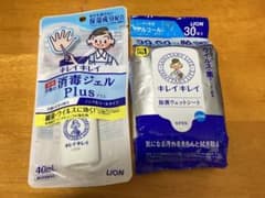 キレイキレイ 薬用消毒ジェル plus、除菌ウェットシート30枚入 セットのサムネイル