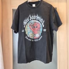 悪魔キャラクターTシャツ Lサイズ ブラック 古着 黒 グレーのサムネイル