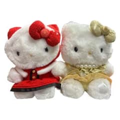 エクシブ Aloha!ハローキティ ぬいぐるみ 2体セット レッド ゴールド エクシブ Aloha!ハローキティ ぬいぐるみ 2体セット レッド ゴールド