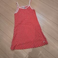 PETIT BATEAU　赤い水玉模様のワンピース 5ans/108cmのサムネイル