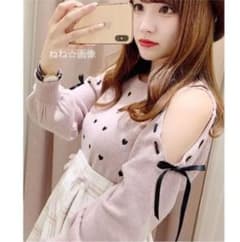 ハートニット♡ワンピースカーディガンスカートジャンスカパーカーコートトートバッグのサムネイル